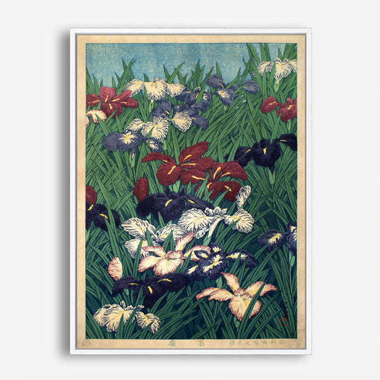 Wes Co Gallery Poster Irises Flowers by Kawase Hasui 5 x 7" Home Goods - Artist Edge to edge Art Print