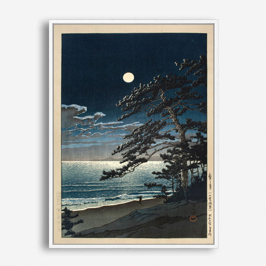 Wes Co Gallery Poster Spring Moon at Ninomiya Beach by Kawase Hasui 5 x 7" Home Goods - Artist Edge to edge Art Print