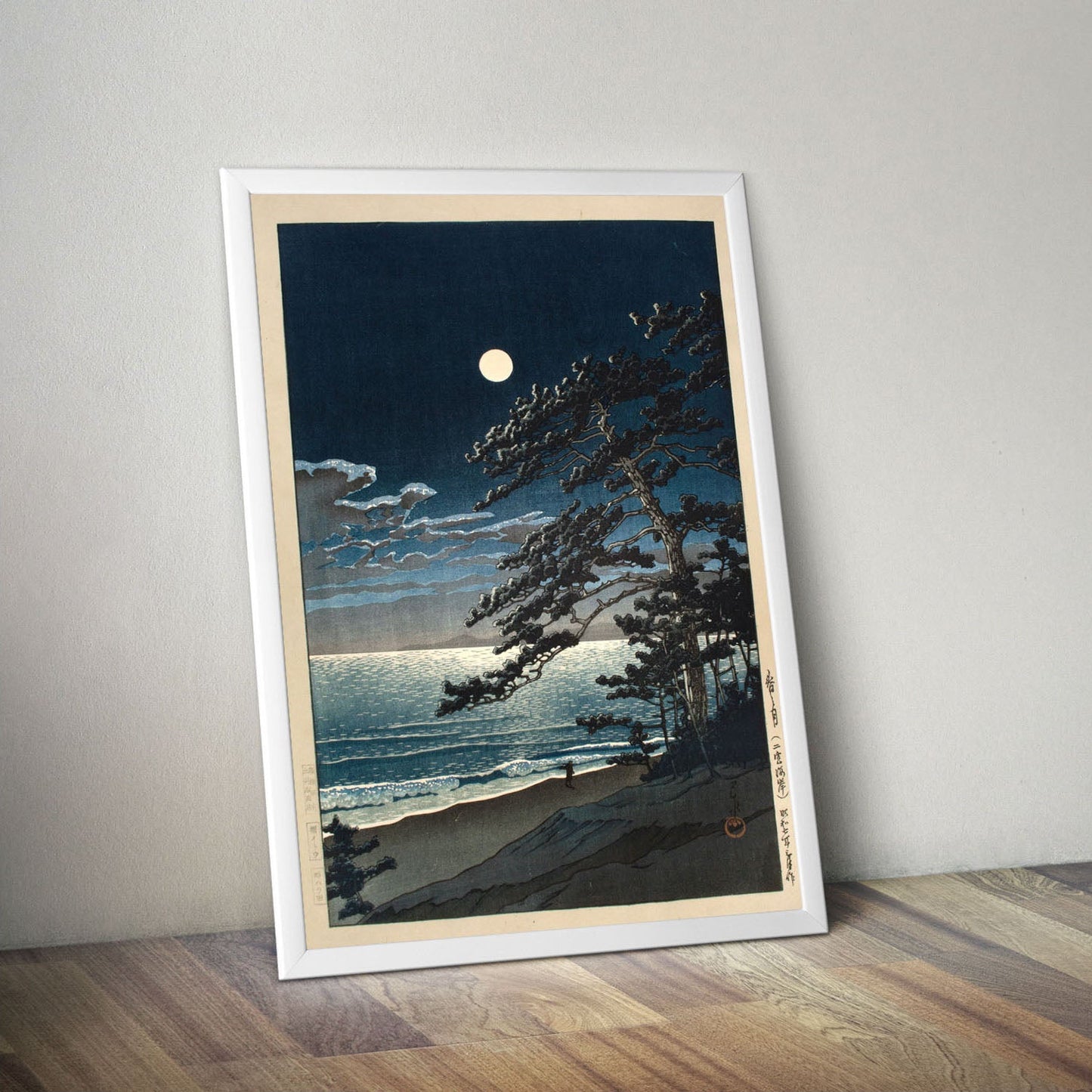 Wes Co Gallery Poster Spring Moon at Ninomiya Beach by Kawase Hasui 16 x 20" Home Goods - Artist Edge to edge Art Print