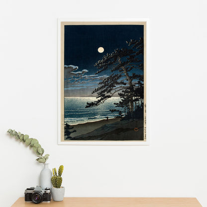 Wes Co Gallery Poster Spring Moon at Ninomiya Beach by Kawase Hasui 16 x 20" Home Goods - Artist Edge to edge Art Print