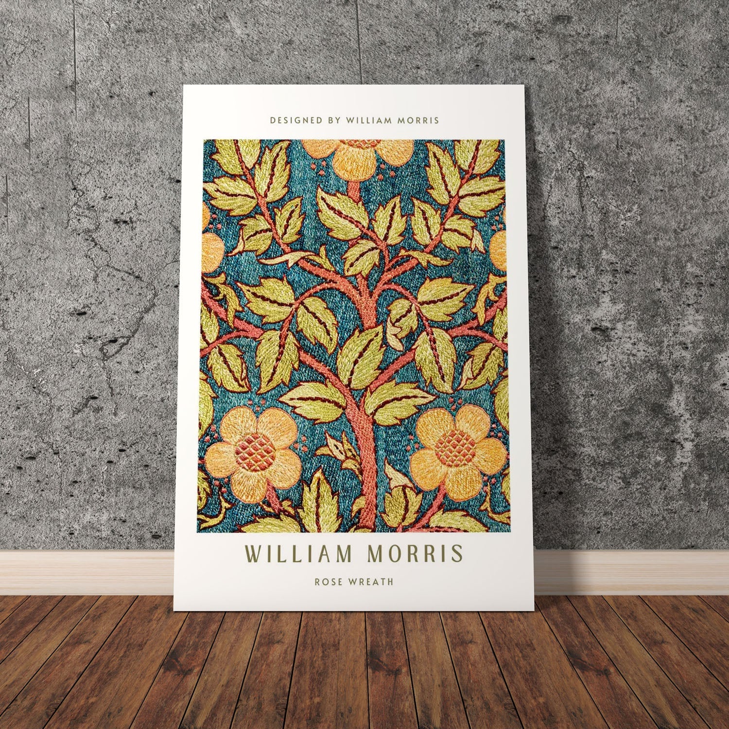 Wes Co Gallery Poster Rose Wreath by William Morris 11 x 17" Home Goods - Artist Edge to edge Art Print