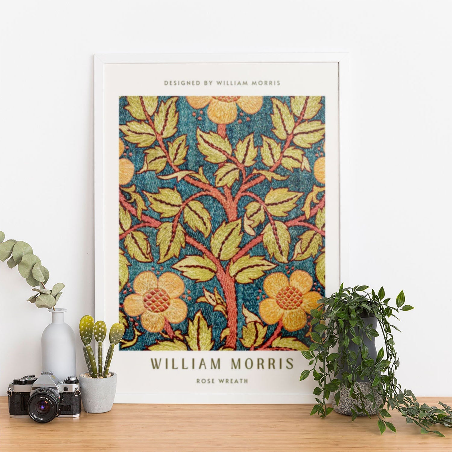 Wes Co Gallery Poster Rose Wreath by William Morris 12 x 16" Home Goods - Artist Edge to edge Art Print