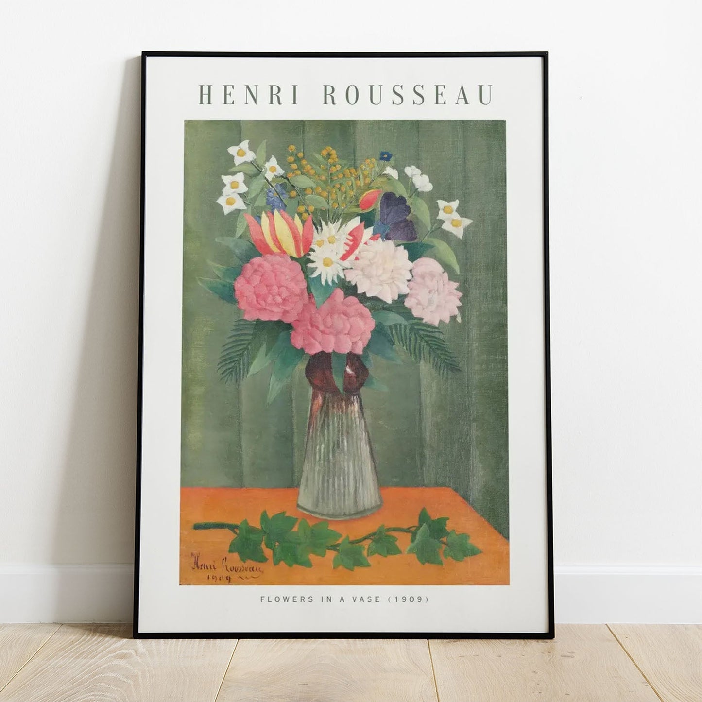 Wes Co Gallery Poster Flowers in a Vase by Henri Rousseau 8 x 10" Home Goods - Artist Edge to edge Art Print