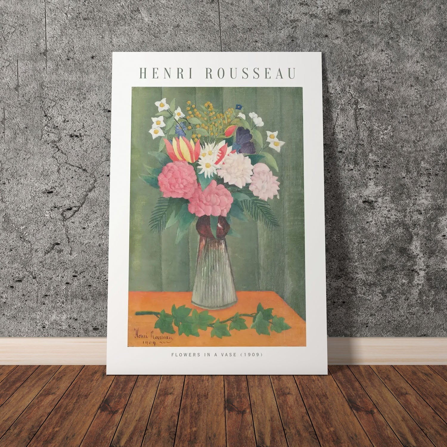 Wes Co Gallery Poster Flowers in a Vase by Henri Rousseau 11 x 17" Home Goods - Artist Edge to edge Art Print