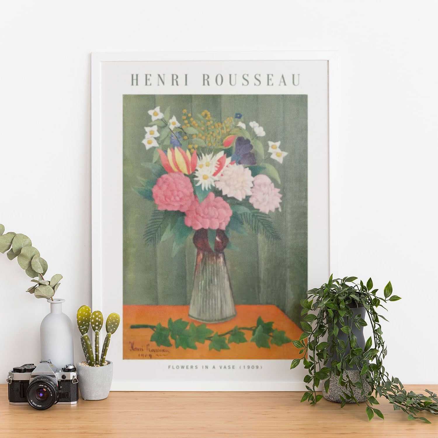 Wes Co Gallery Poster Flowers in a Vase by Henri Rousseau 12 x 16" Home Goods - Artist Edge to edge Art Print