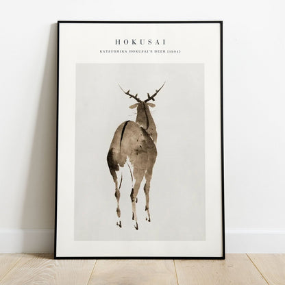 Wes Co Gallery Poster Hokusais Deer by Katsushika Hokusai 8 x 10" Home Goods - Artist Edge to edge Art Print