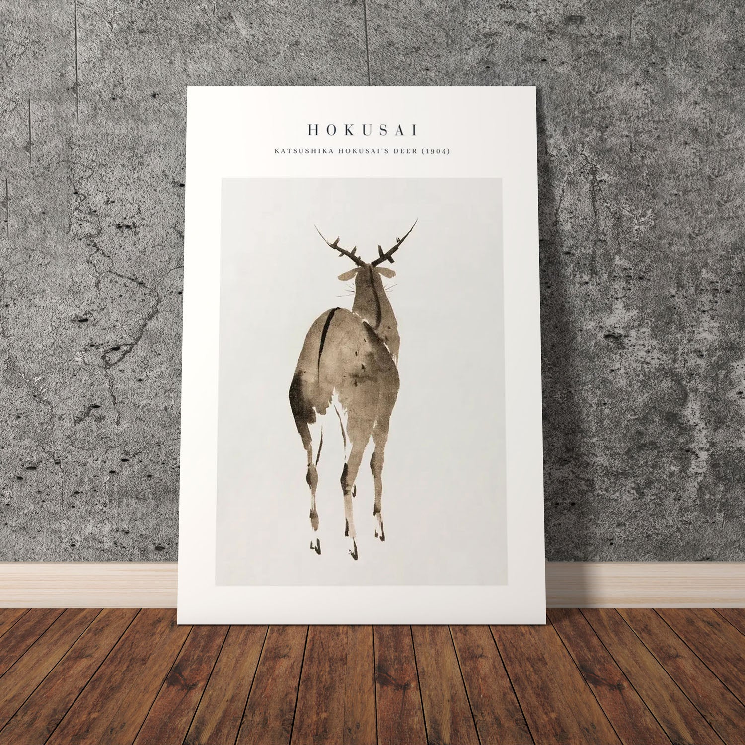 Wes Co Gallery Poster Hokusais Deer by Katsushika Hokusai 11 x 17" Home Goods - Artist Edge to edge Art Print