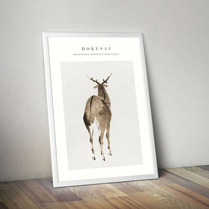 Wes Co Gallery Poster Hokusais Deer by Katsushika Hokusai 16 x 20" Home Goods - Artist Edge to edge Art Print