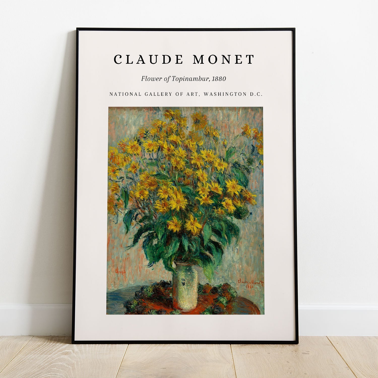 Wes Co Gallery Poster Topinambur Blossom 1880 by Claude Monet 8 x 10" Home Goods - Artist Edge to edge Art Print