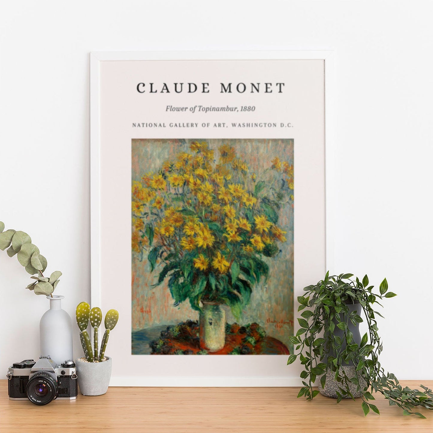 Wes Co Gallery Poster Topinambur Blossom 1880 by Claude Monet 12 x 16" Home Goods - Artist Edge to edge Art Print