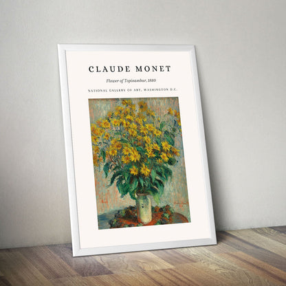 Wes Co Gallery Poster Topinambur Blossom 1880 by Claude Monet 16 x 20" Home Goods - Artist Edge to edge Art Print