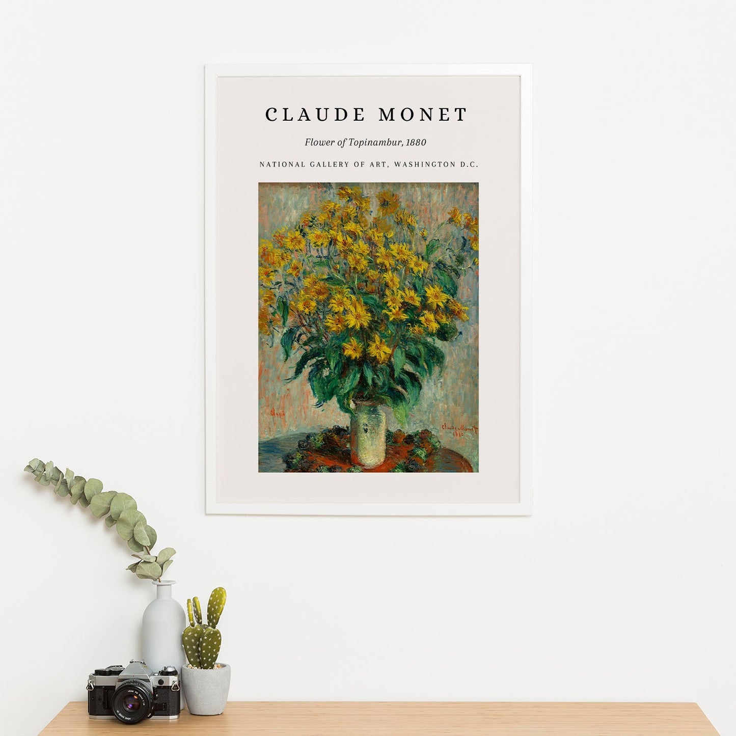 Wes Co Gallery Poster Topinambur Blossom 1880 by Claude Monet 16 x 20" Home Goods - Artist Edge to edge Art Print