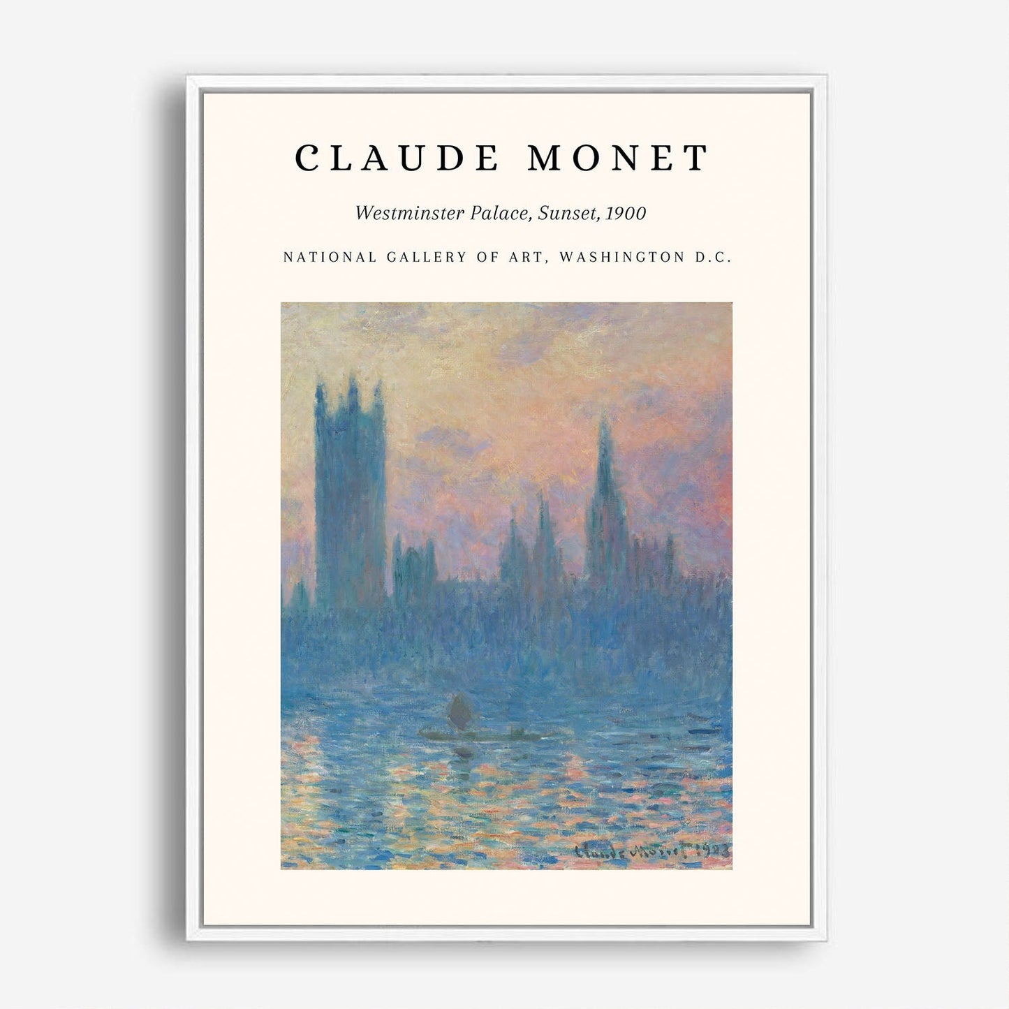 Wes Co Gallery Poster Westminster Sunset 1900 by Claude Monet 5 x 7" Home Goods - Artist Edge to edge Art Print