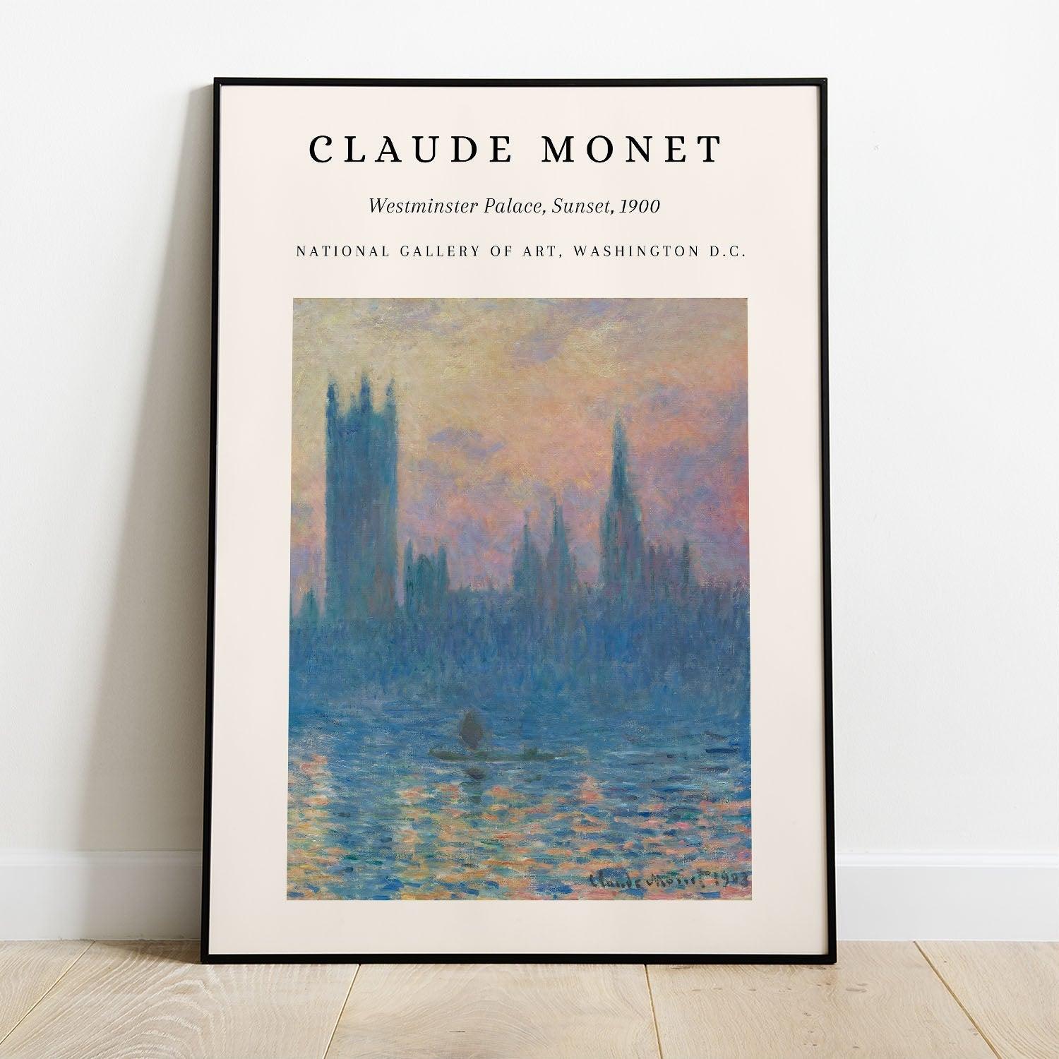 Wes Co Gallery Poster Westminster Sunset 1900 by Claude Monet 8 x 10" Home Goods - Artist Edge to edge Art Print