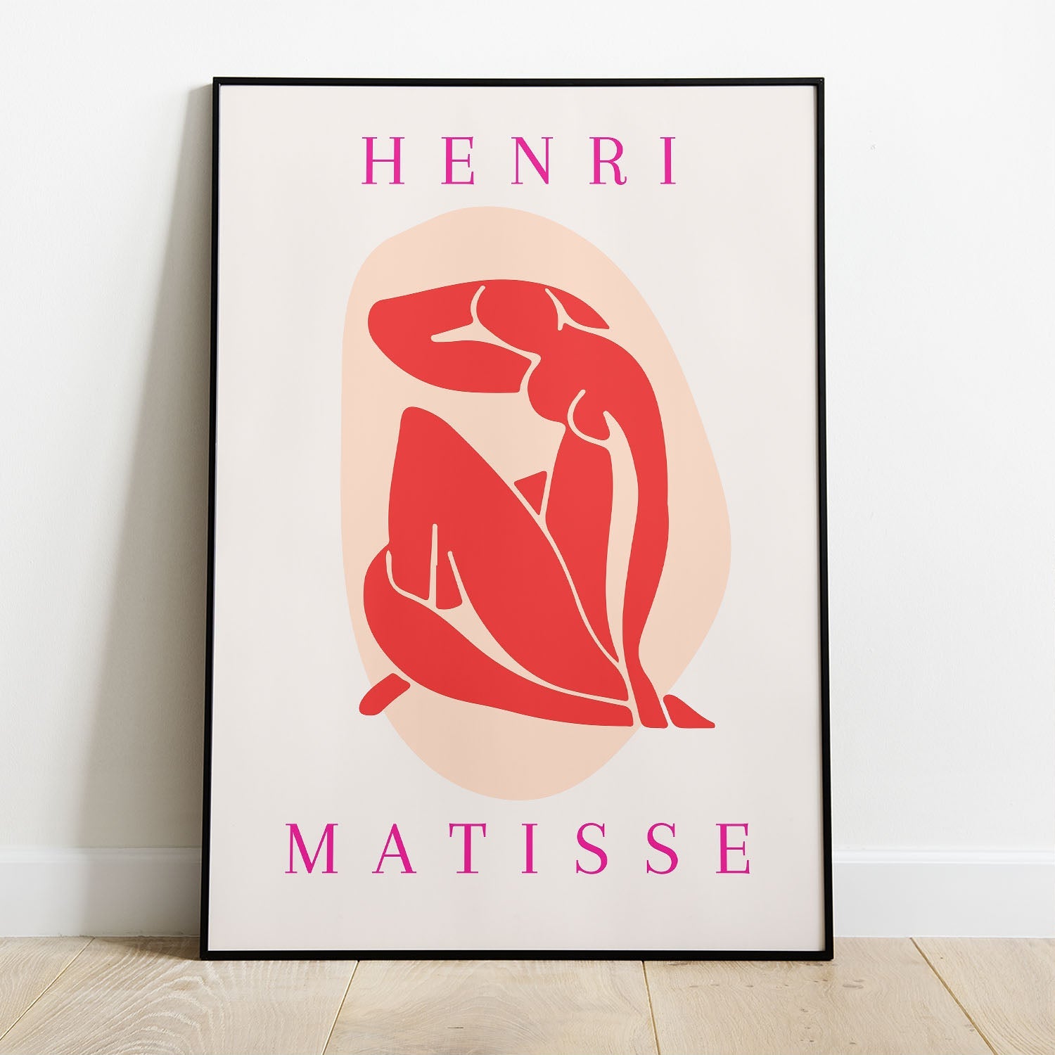 Wes Co Gallery Poster Red Silhouette Paper Cutouts by Henri Matisse 8 x 10" Home Goods - Artist Edge to edge Art Print