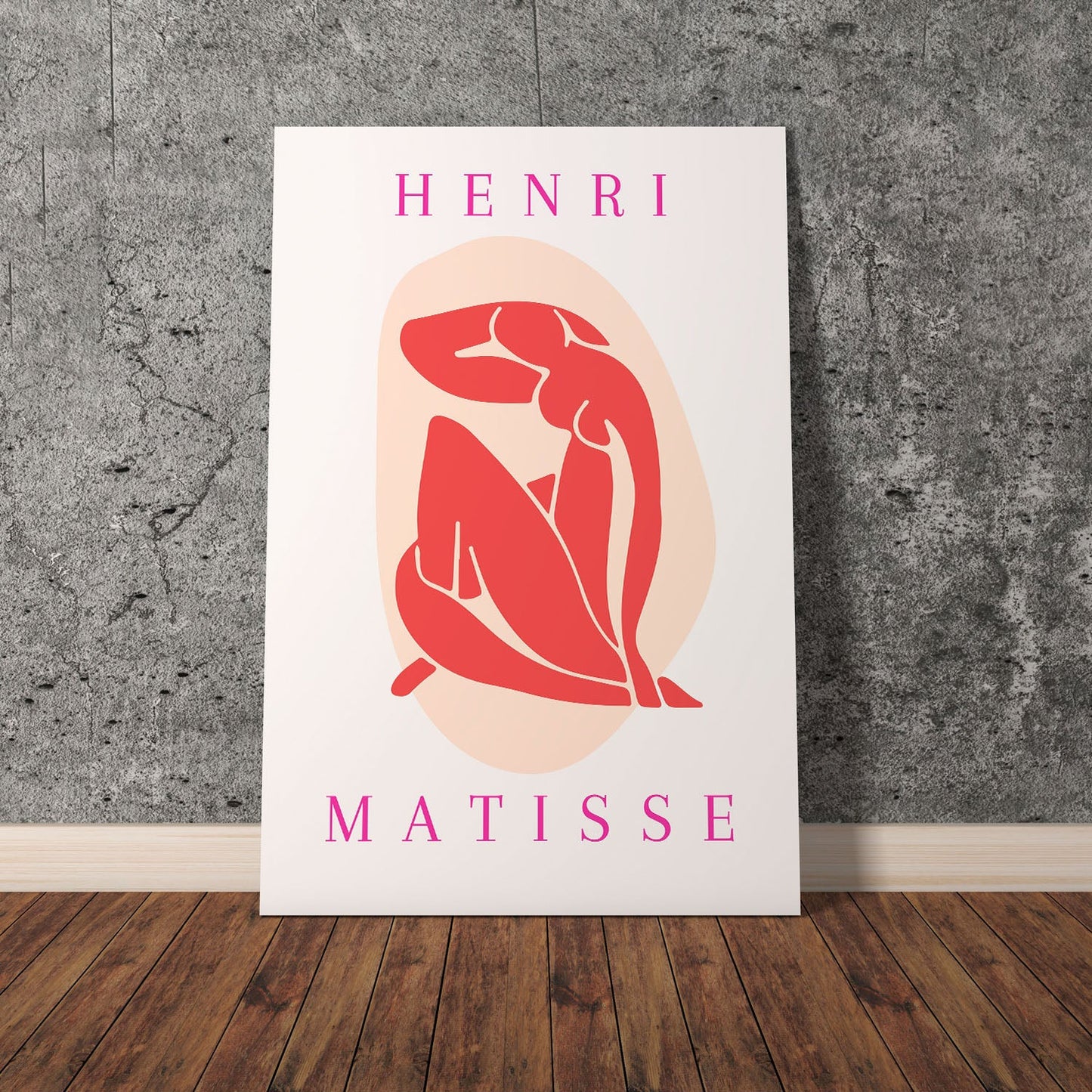 Wes Co Gallery Poster Red Silhouette Paper Cutouts by Henri Matisse 11 x 17" Home Goods - Artist Edge to edge Art Print