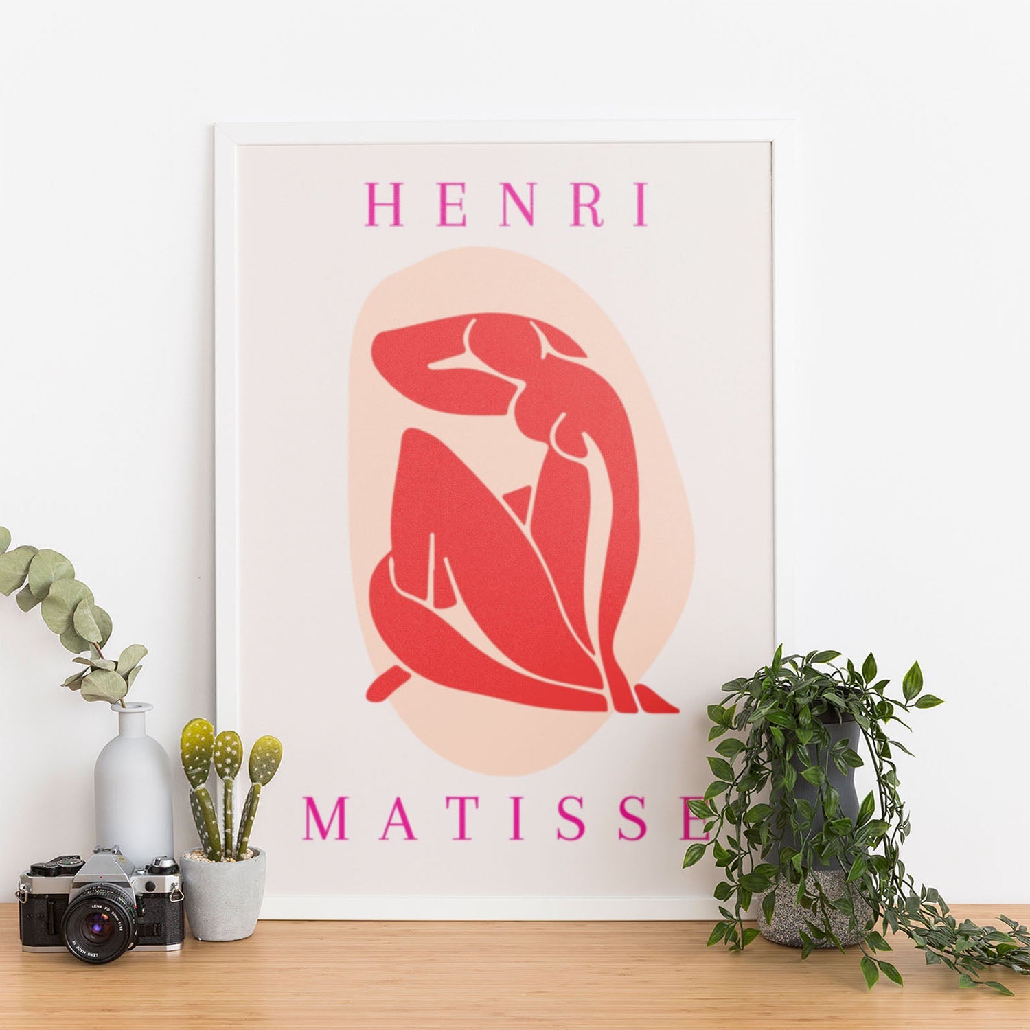 Wes Co Gallery Poster Red Silhouette Paper Cutouts by Henri Matisse 12 x 16" Home Goods - Artist Edge to edge Art Print