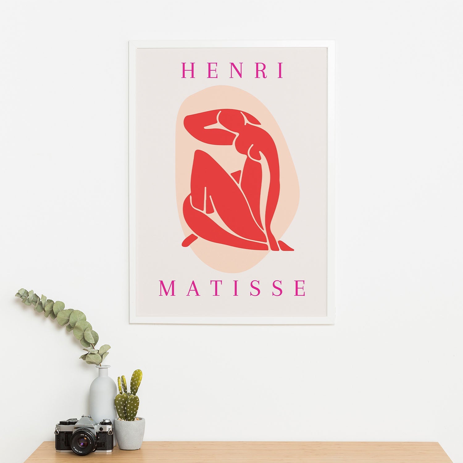 Wes Co Gallery Poster Red Silhouette Paper Cutouts by Henri Matisse 16 x 20" Home Goods - Artist Edge to edge Art Print