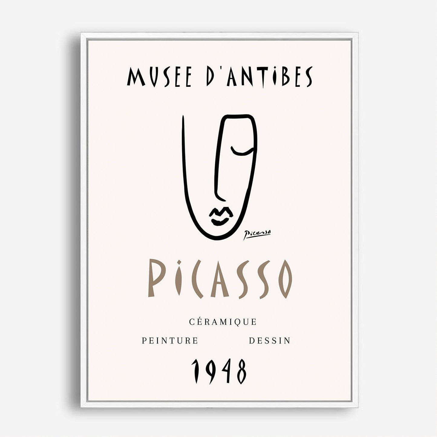 Wes Co Gallery Poster Ceramic Line Art 1948 Antibes by Picasso 5 x 7" Home Goods - Artist Edge to edge Art Print