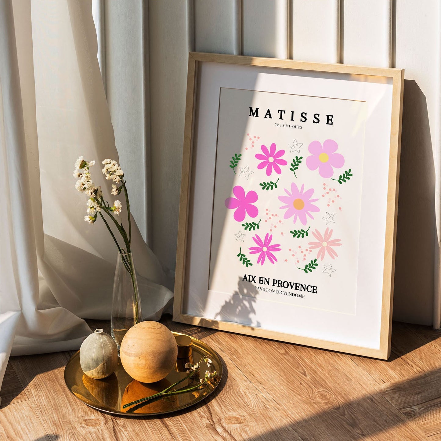 Wes Co Gallery Poster Pink Florals Provence by Henri Matisse 5 x 7" Home Goods - Artist Edge to edge Art Print