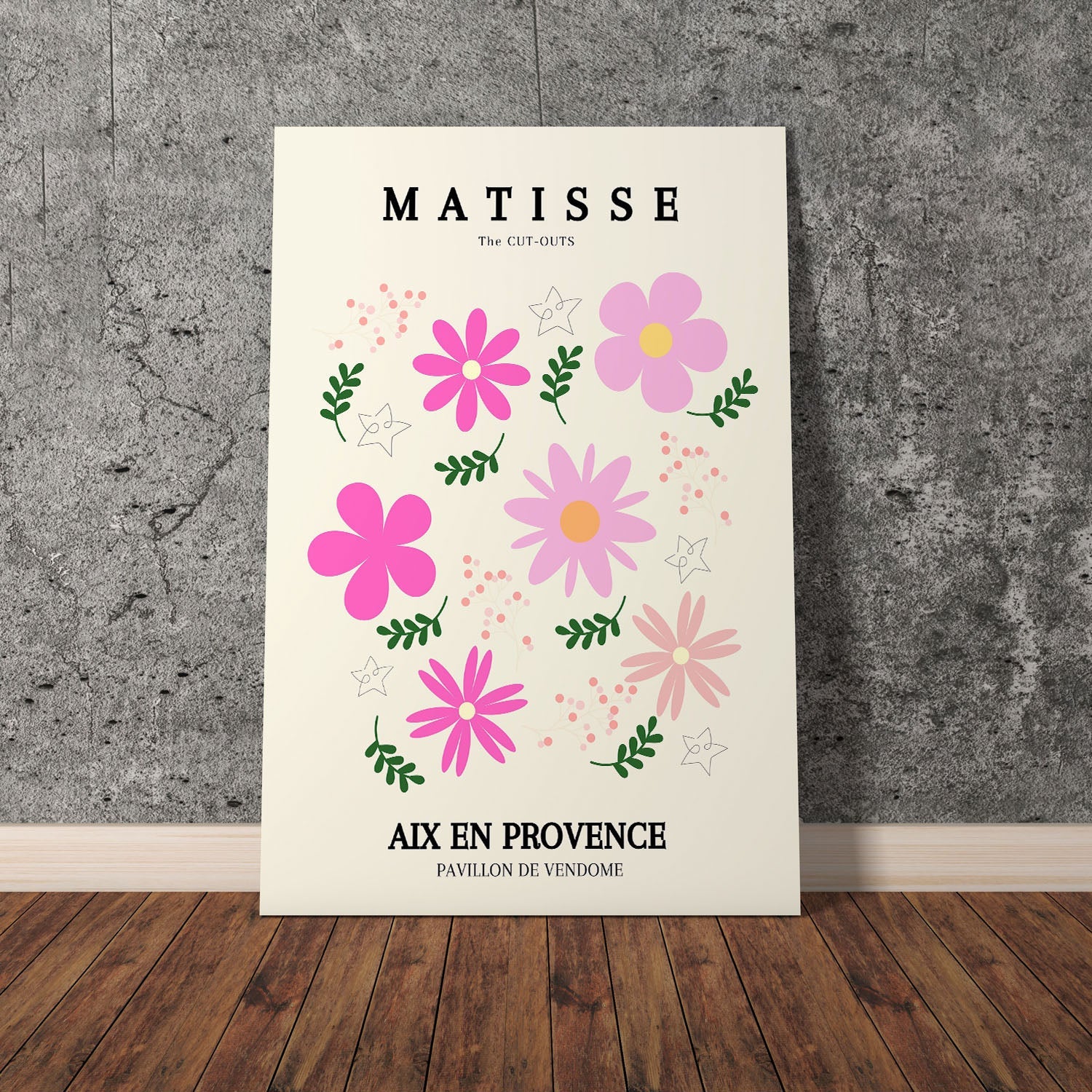 Wes Co Gallery Poster Pink Florals Provence by Henri Matisse 11 x 17" Home Goods - Artist Edge to edge Art Print