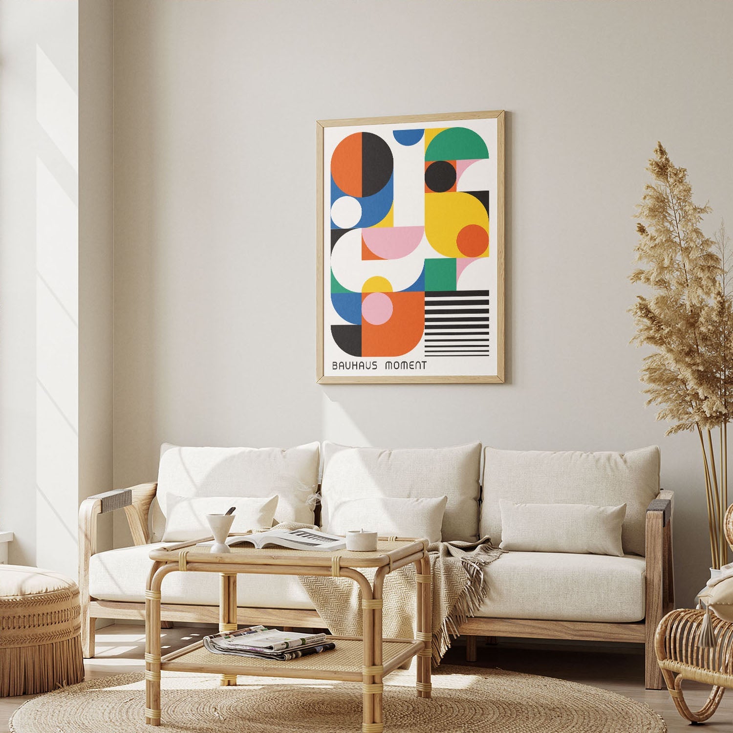 Wes Co Gallery Poster Bauhaus Abstract Geometric 12 x 16" Home Goods - Artist Edge to edge Art Print