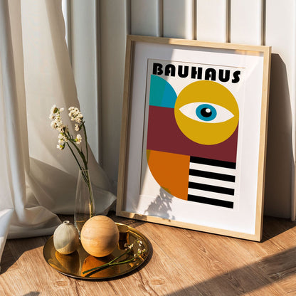 Wes Co Gallery Poster Modernist Bauhaus Eye Design 5 x 7" Home Goods - Artist Edge to edge Art Print