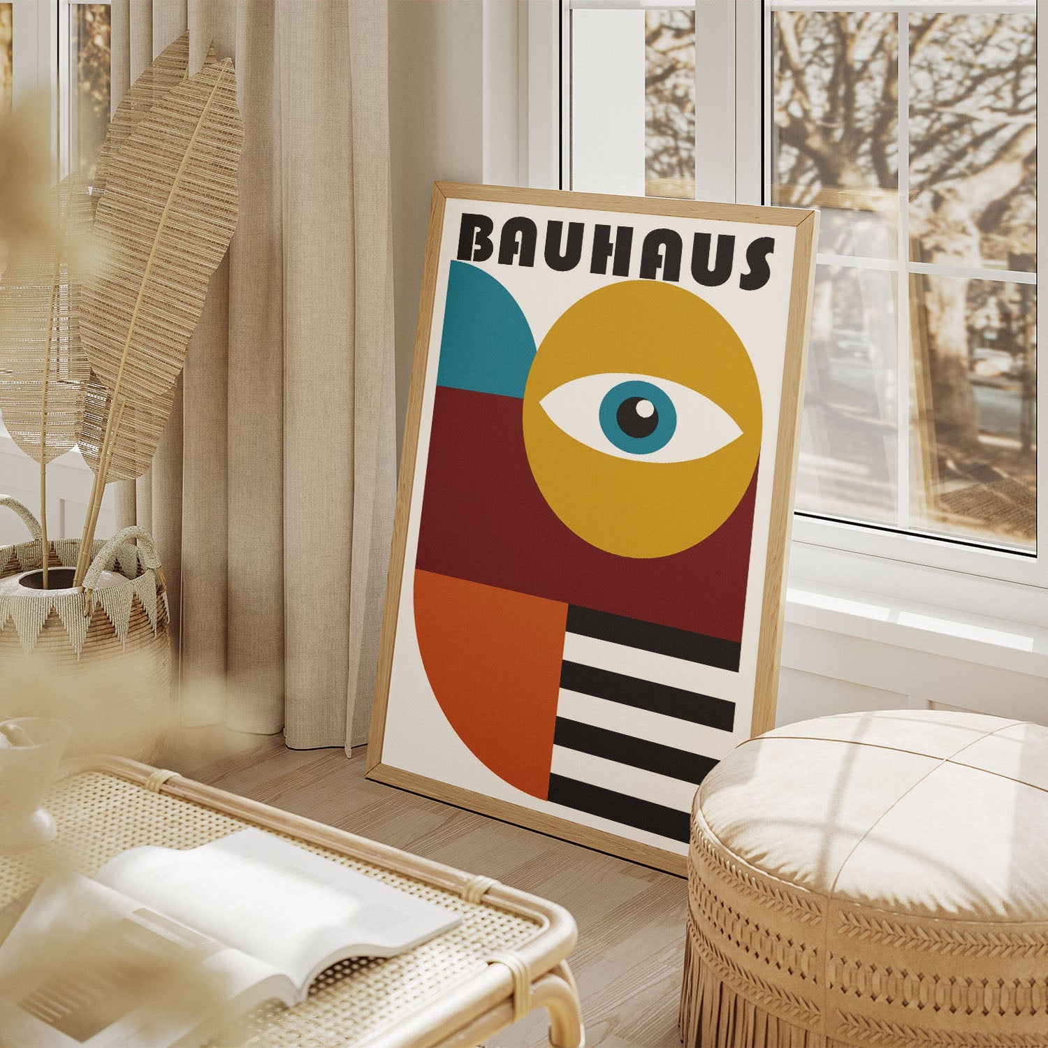 Wes Co Gallery Poster Modernist Bauhaus Eye Design 11 x 17" Home Goods - Artist Edge to edge Art Print