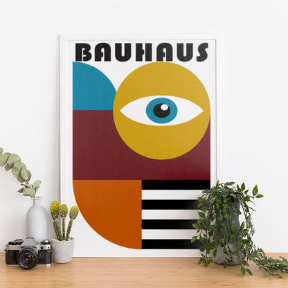 Wes Co Gallery Poster Modernist Bauhaus Eye Design 12 x 16" Home Goods - Artist Edge to edge Art Print