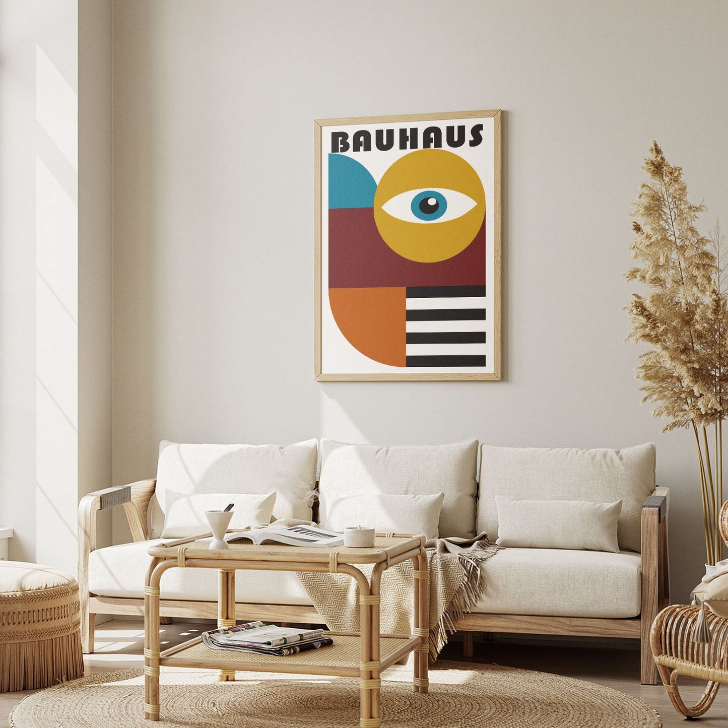 Wes Co Gallery Poster Modernist Bauhaus Eye Design 12 x 16" Home Goods - Artist Edge to edge Art Print