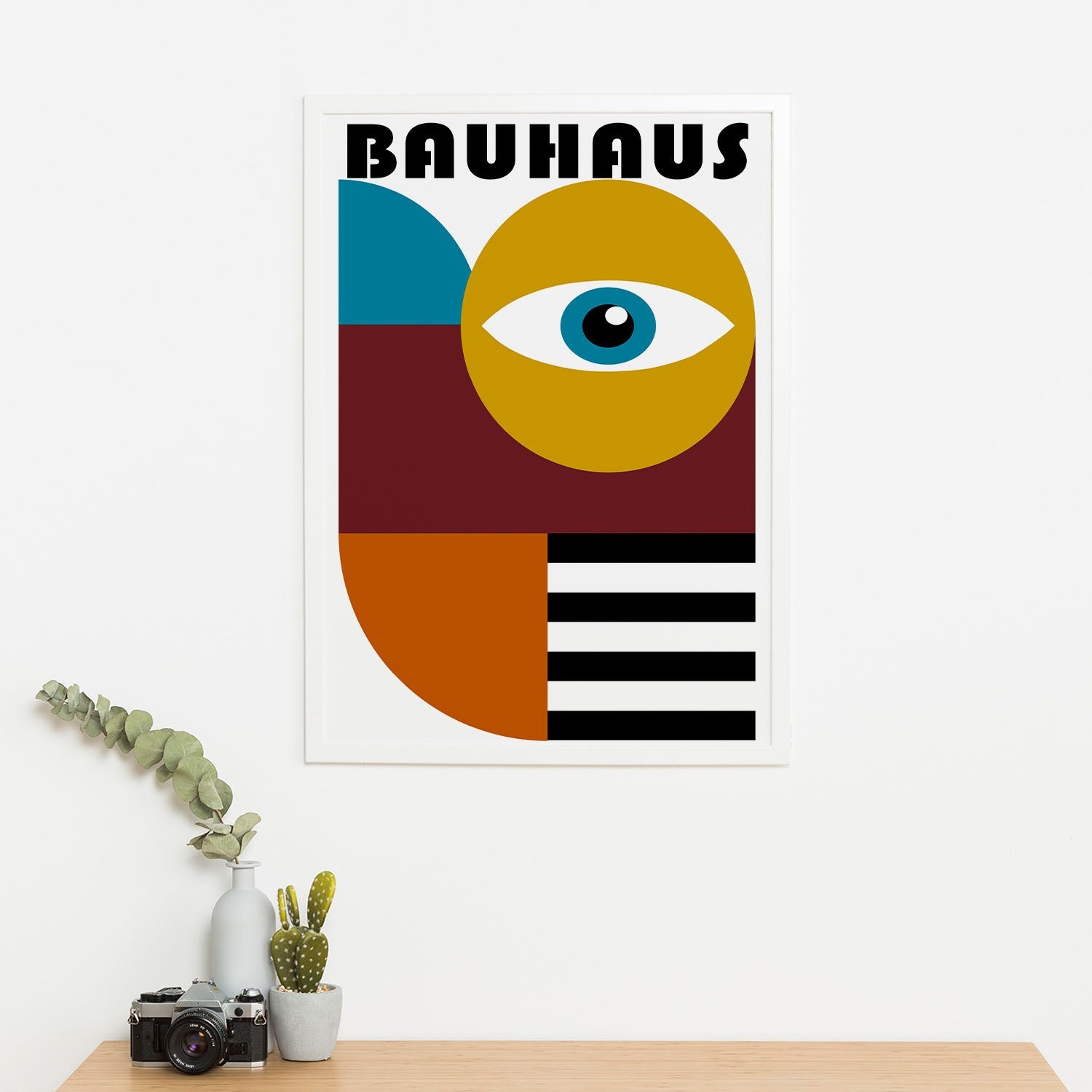 Wes Co Gallery Poster Modernist Bauhaus Eye Design 16 x 20" Home Goods - Artist Edge to edge Art Print