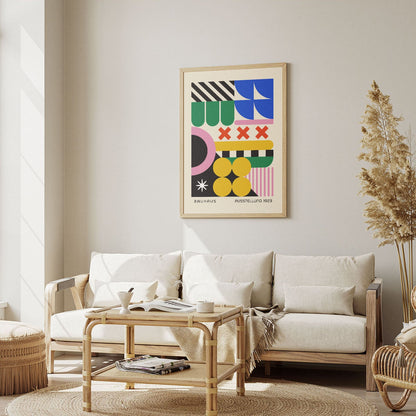 Wes Co Gallery Poster Dreamlike Abstract Bauhaus 12 x 16" Home Goods - Artist Edge to edge Art Print