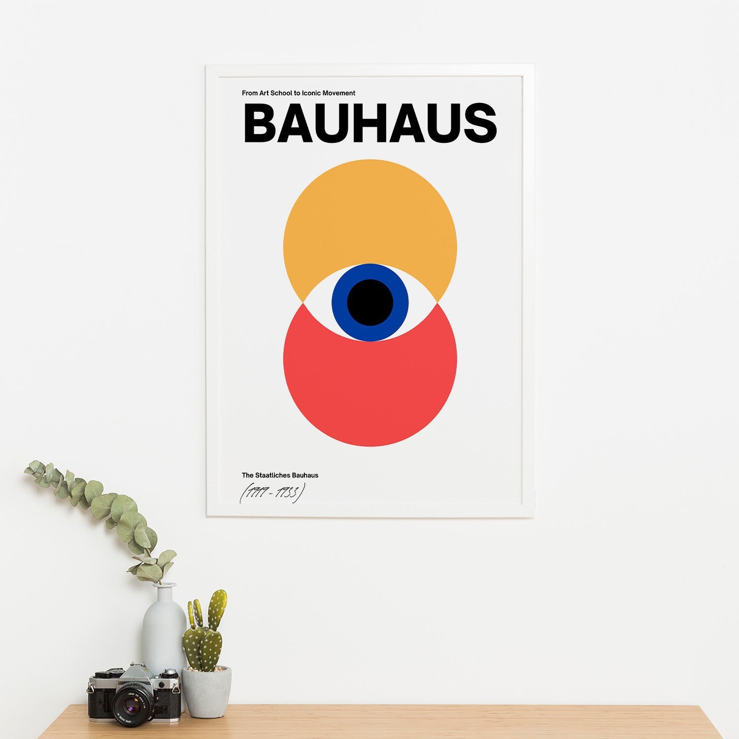 Wes Co Gallery Poster Bold Bauhaus Abstract Eye 16 x 20" Home Goods - Artist Edge to edge Art Print