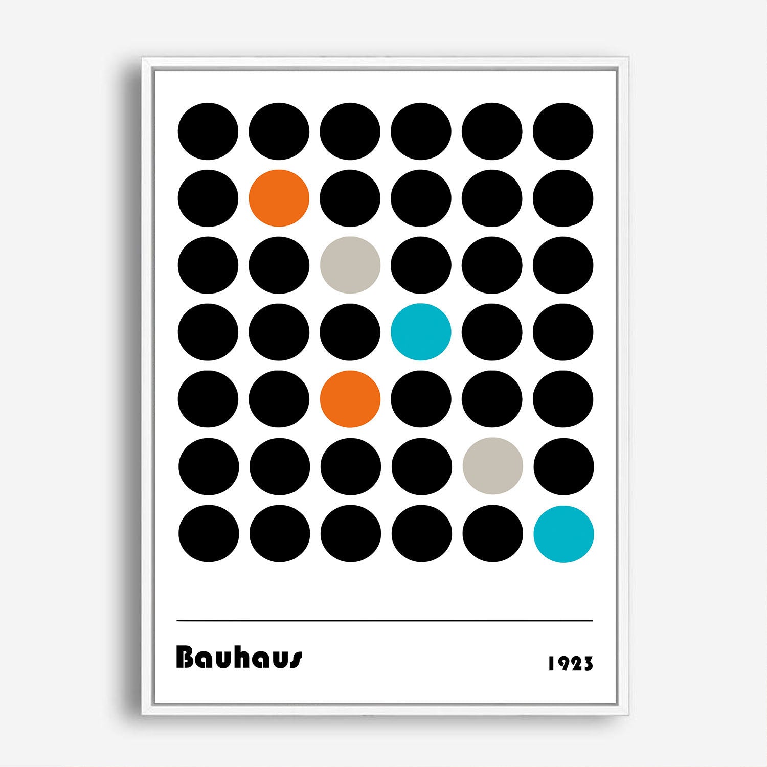 Wes Co Gallery Poster Bold Contrast Bauhaus Dots 5 x 7" Home Goods - Artist Edge to edge Art Print