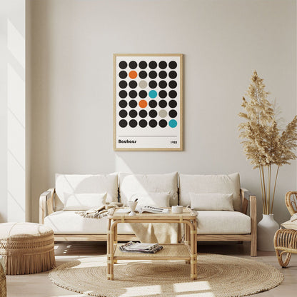 Wes Co Gallery Poster Bold Contrast Bauhaus Dots 8 x 10" Home Goods - Artist Edge to edge Art Print