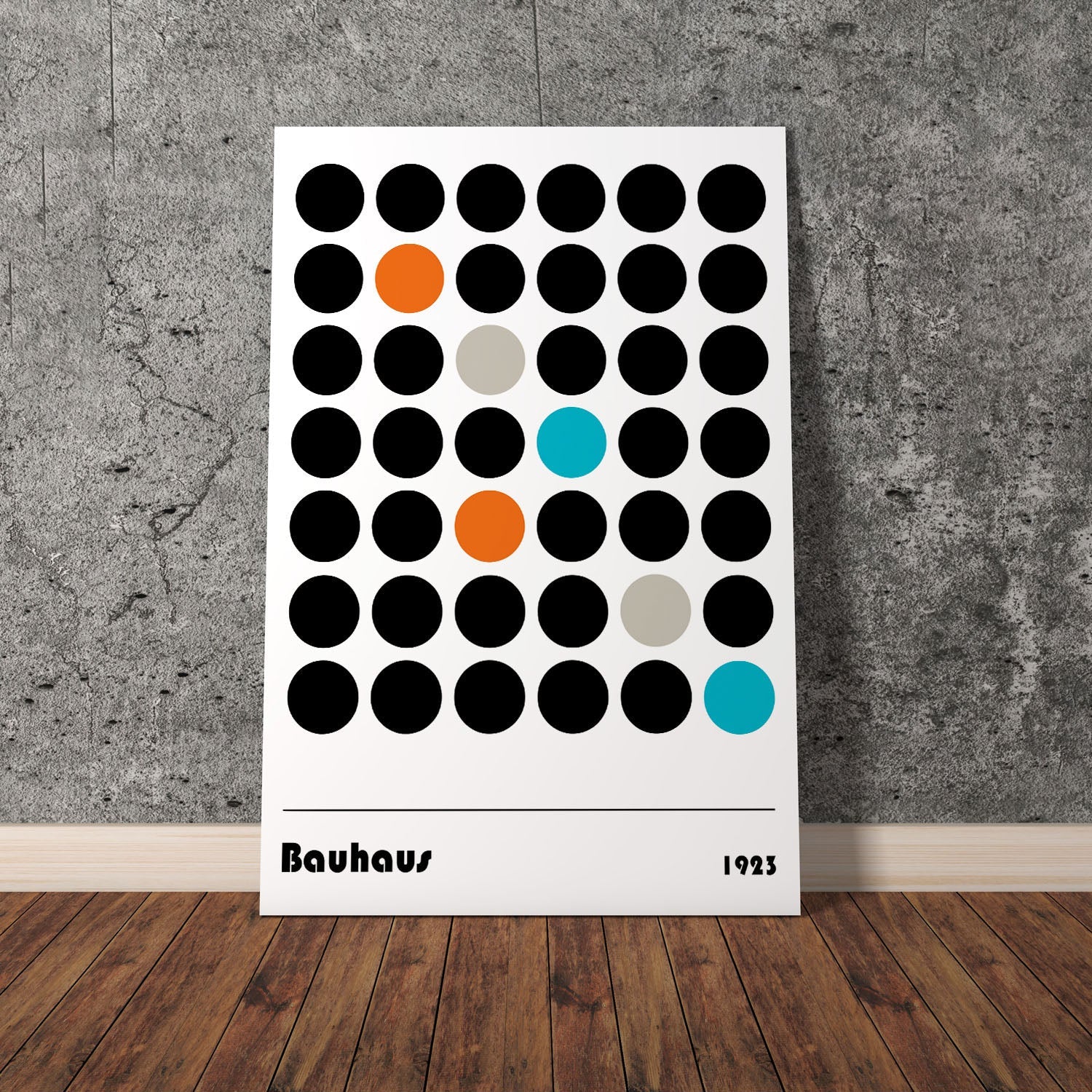 Wes Co Gallery Poster Bold Contrast Bauhaus Dots 11 x 17" Home Goods - Artist Edge to edge Art Print