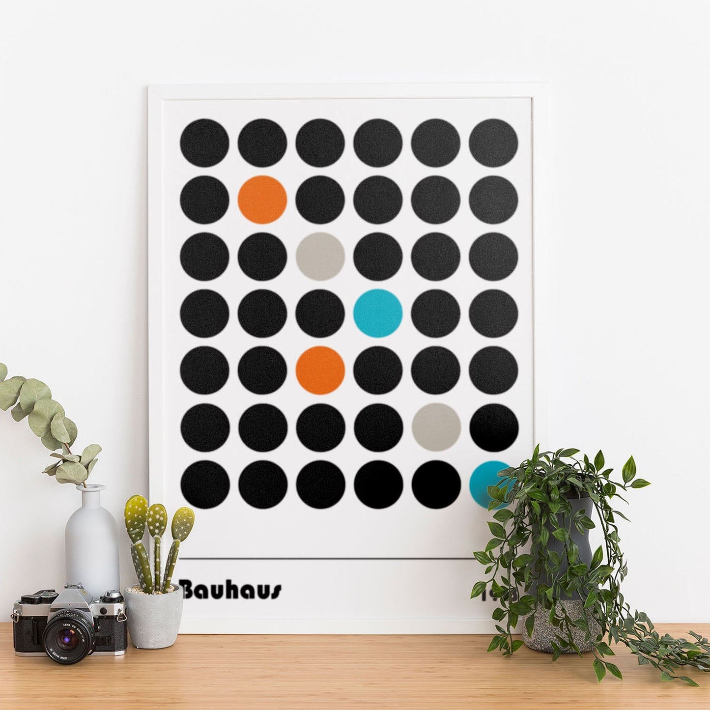 Wes Co Gallery Poster Bold Contrast Bauhaus Dots 12 x 16" Home Goods - Artist Edge to edge Art Print