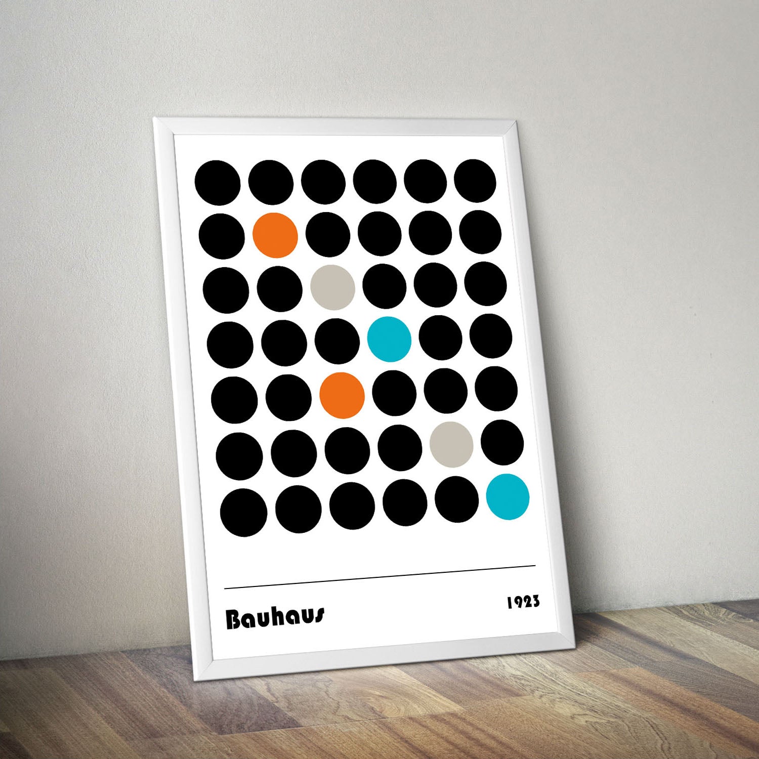 Wes Co Gallery Poster Bold Contrast Bauhaus Dots 16 x 20" Home Goods - Artist Edge to edge Art Print