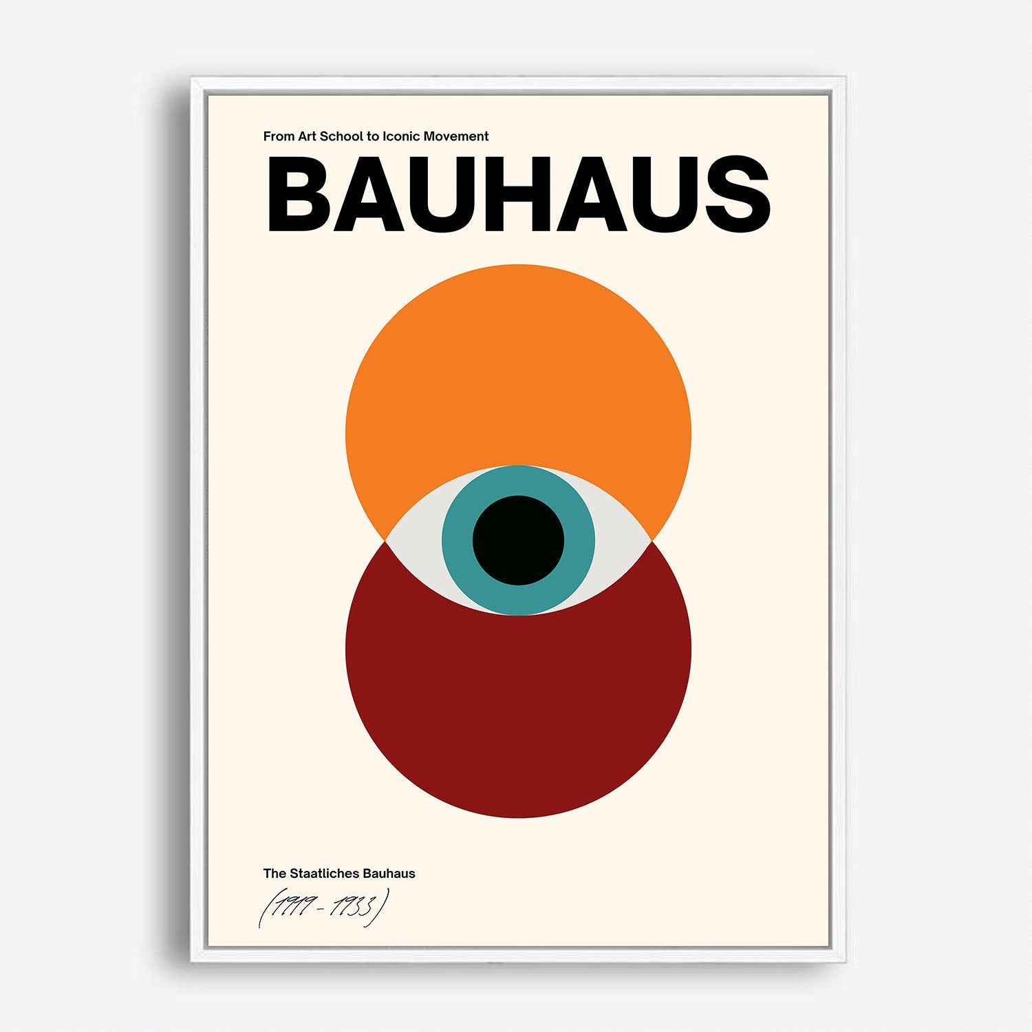 Wes Co Gallery Poster Bauhaus Eye Geometric 5 x 7" Home Goods - Artist Edge to edge Art Print