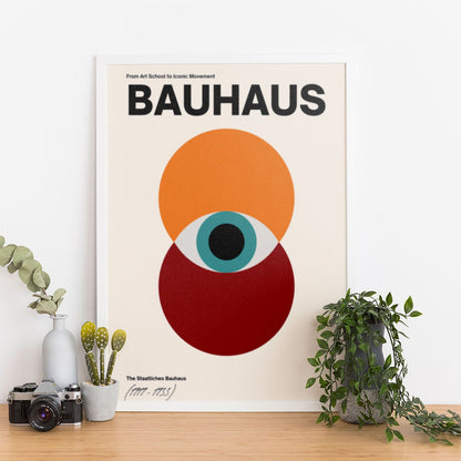 Wes Co Gallery Poster Bauhaus Eye Geometric 12 x 16" Home Goods - Artist Edge to edge Art Print