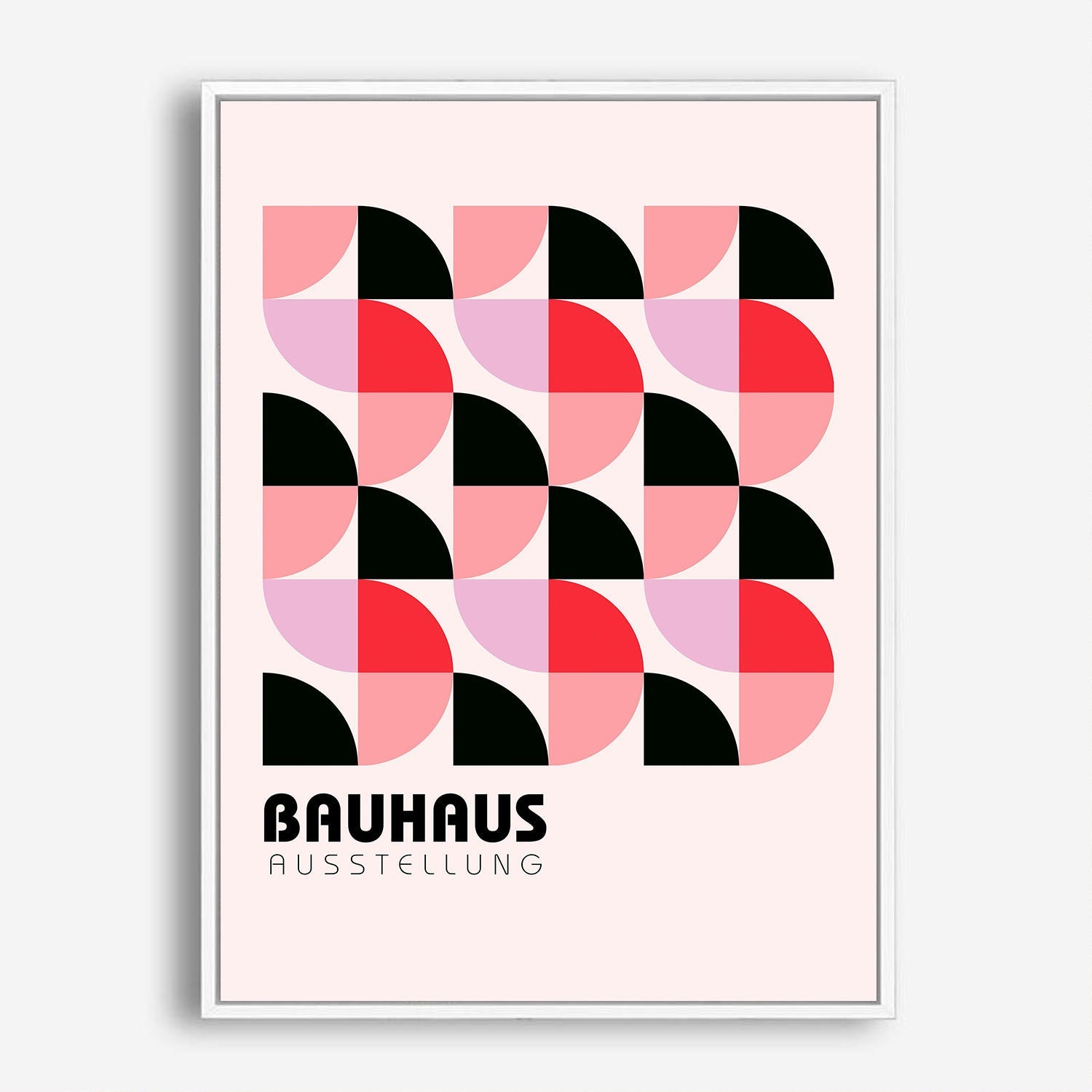 Wes Co Gallery Poster Red & Pink Bauhaus Geometry 5 x 7" Home Goods - Artist Edge to edge Art Print