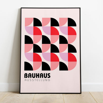 Wes Co Gallery Poster Red & Pink Bauhaus Geometry 8 x 10" Home Goods - Artist Edge to edge Art Print