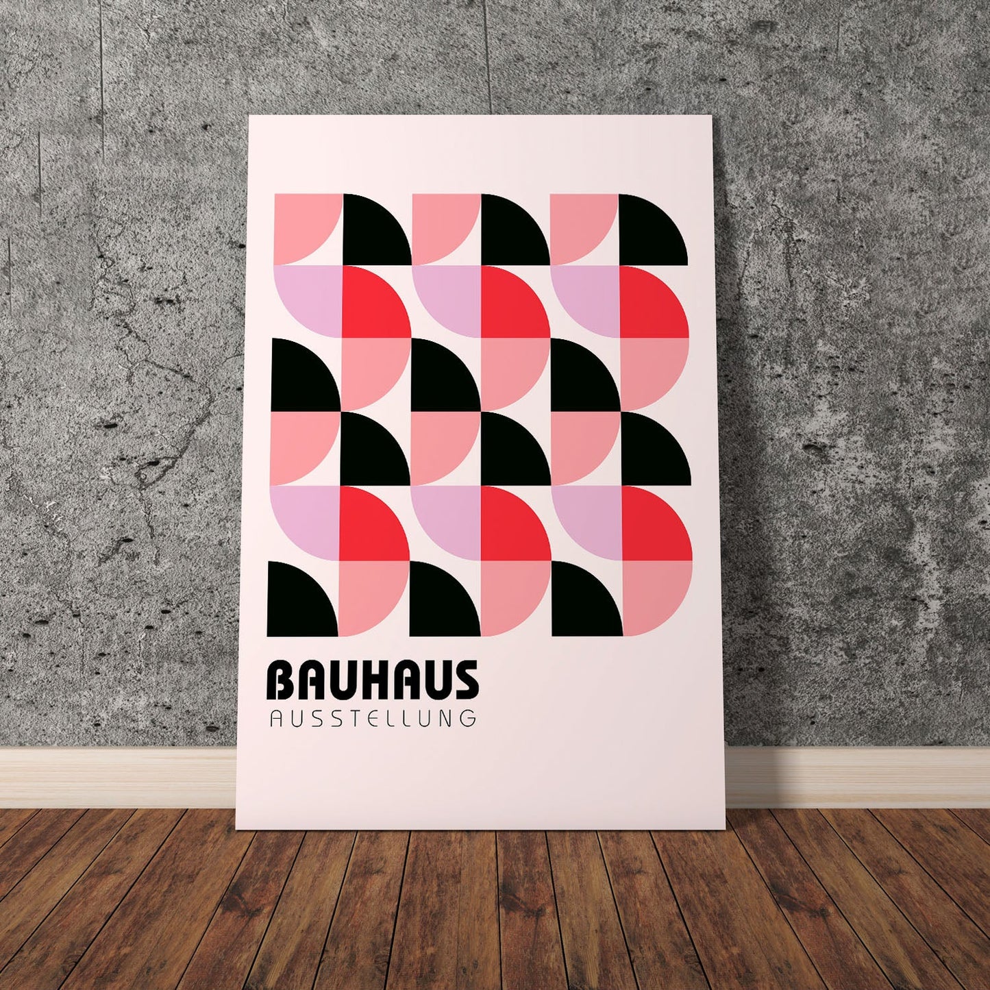 Wes Co Gallery Poster Red & Pink Bauhaus Geometry 11 x 17" Home Goods - Artist Edge to edge Art Print