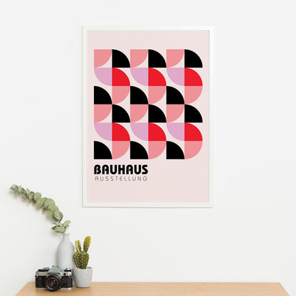 Wes Co Gallery Poster Red & Pink Bauhaus Geometry 16 x 20" Home Goods - Artist Edge to edge Art Print