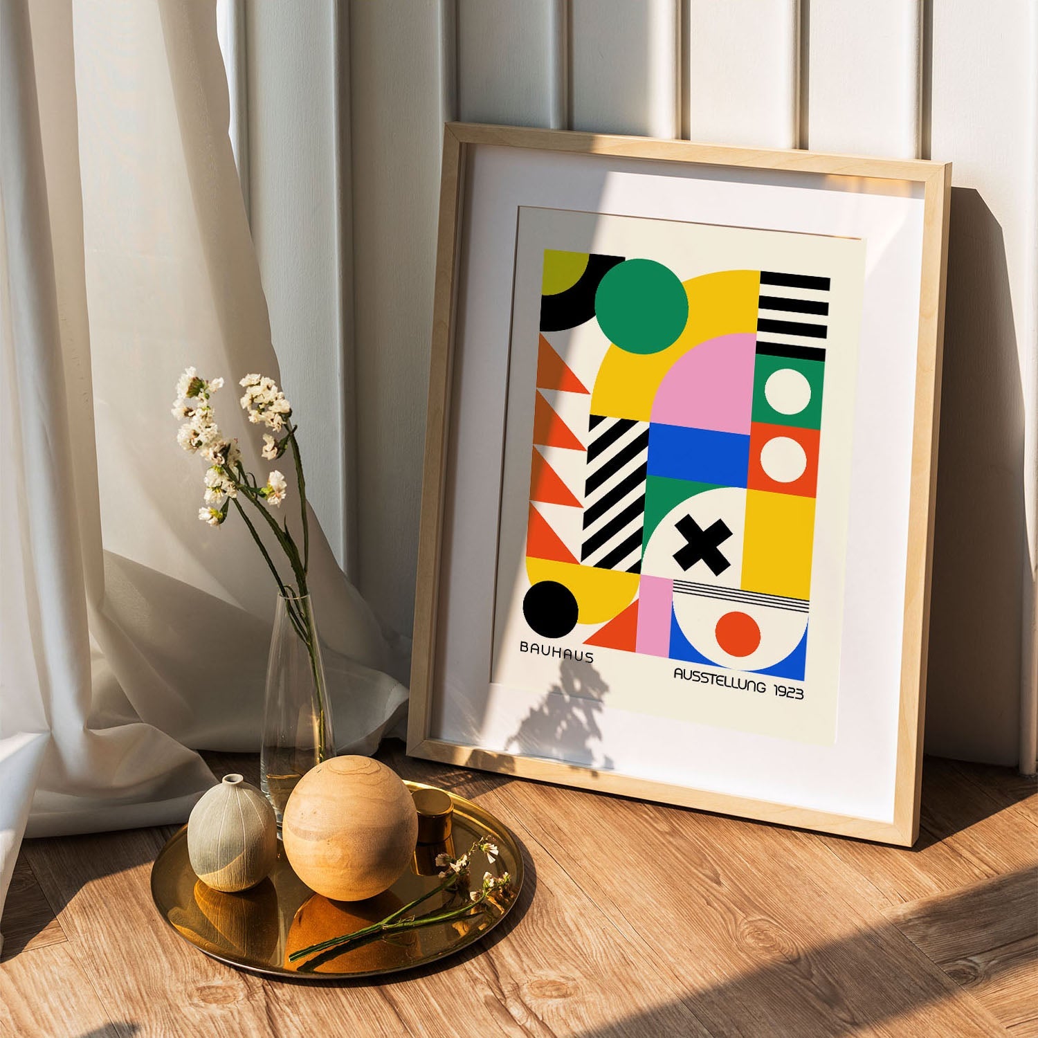 Wes Co Gallery Poster Colorful Bauhaus Geometry 5 x 7" Home Goods - Artist Edge to edge Art Print