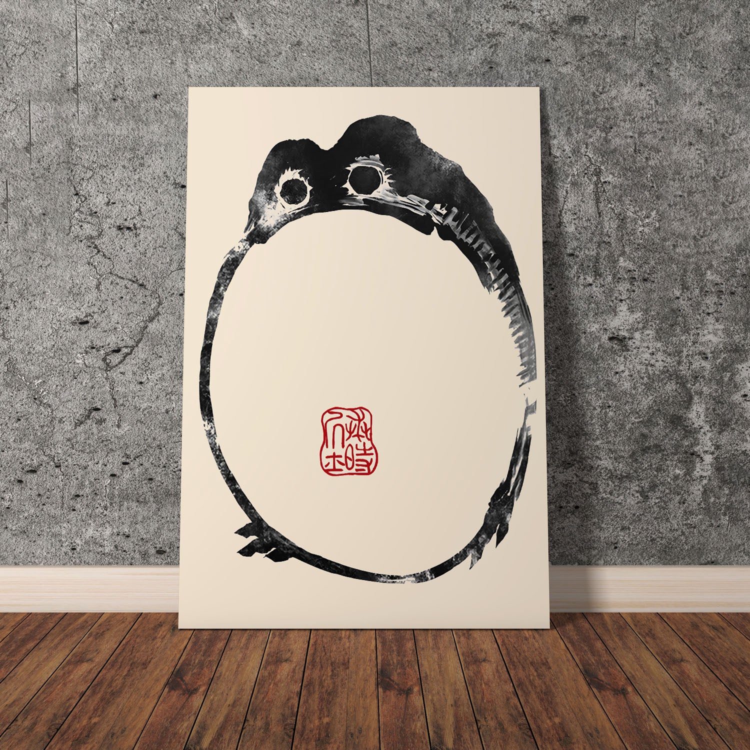 Wes Co Gallery Poster Matsumoto Hoji's Frog Round 11 x 17" Home Goods - Artist Edge to edge Art Print