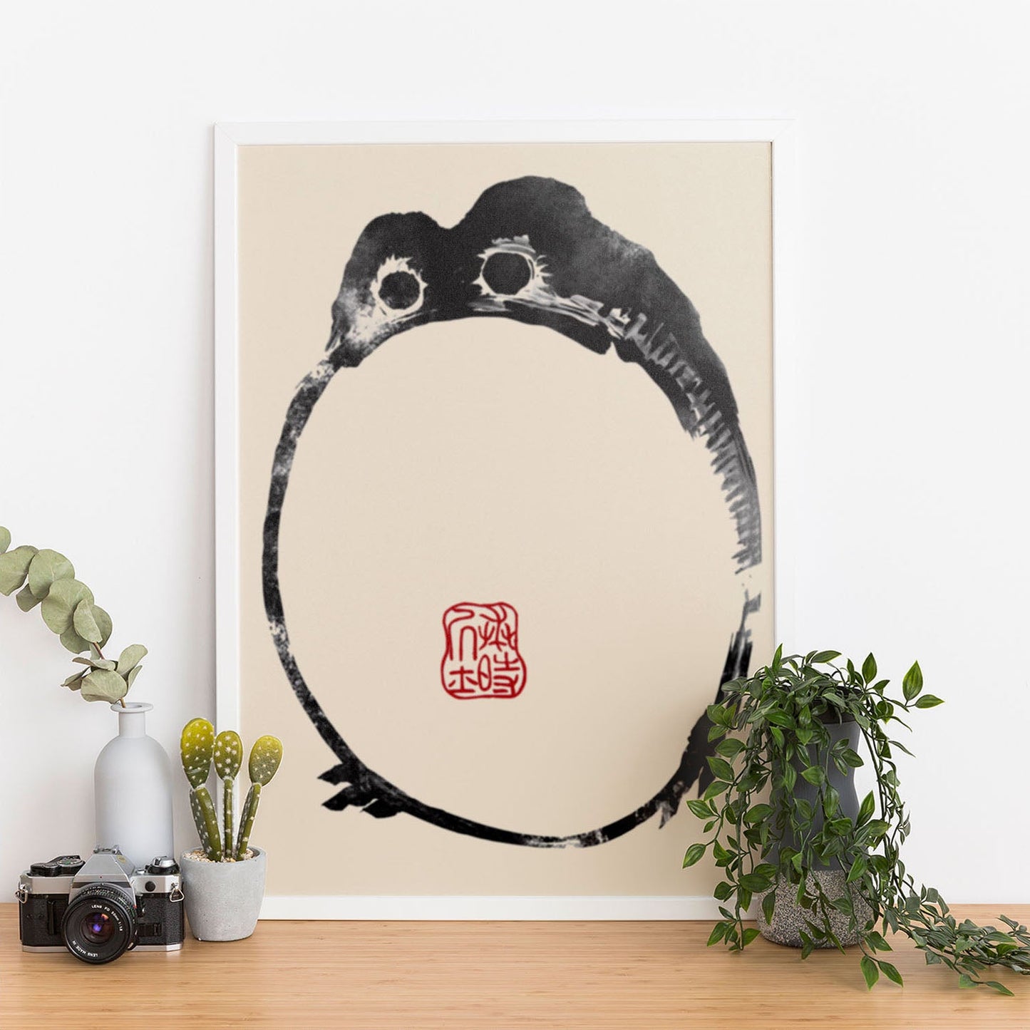 Wes Co Gallery Poster Matsumoto Hoji's Frog Round 12 x 16" Home Goods - Artist Edge to edge Art Print