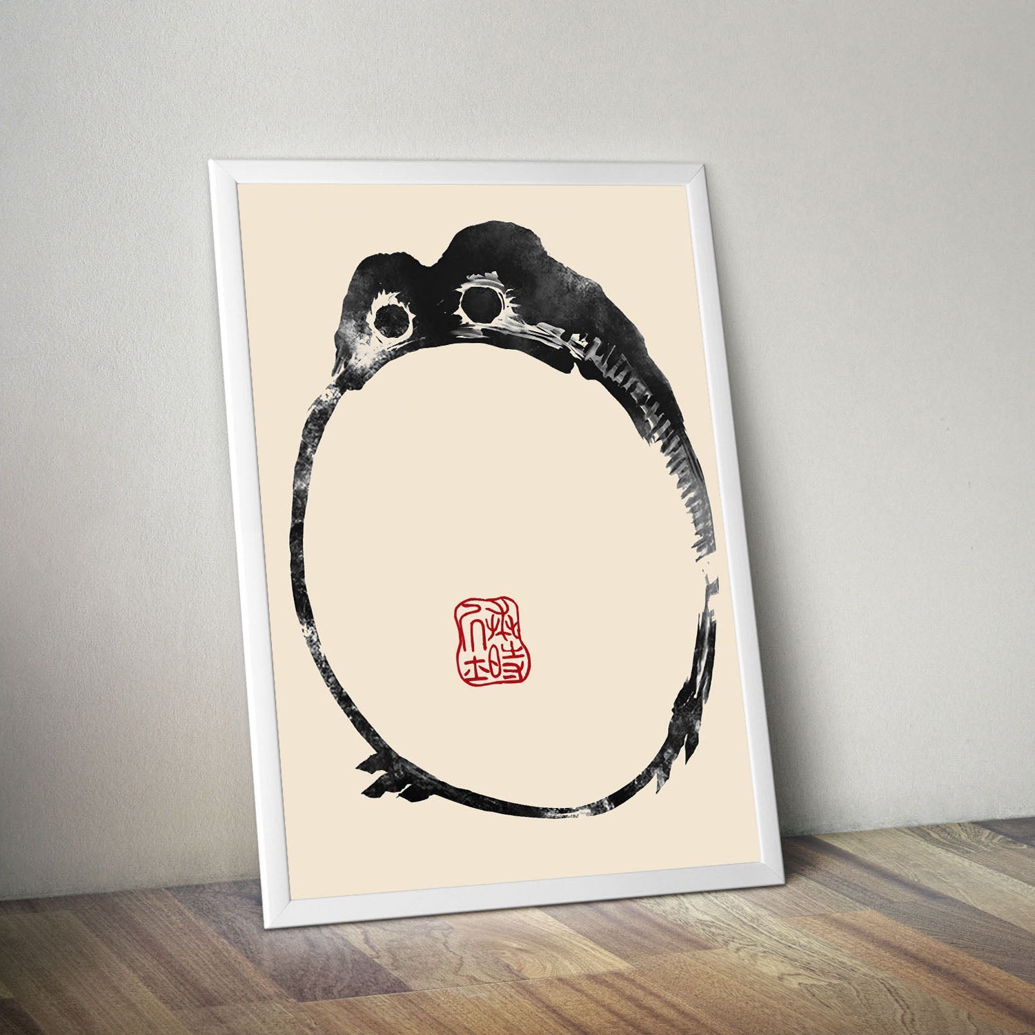 Wes Co Gallery Poster Matsumoto Hoji's Frog Round 16 x 20" Home Goods - Artist Edge to edge Art Print