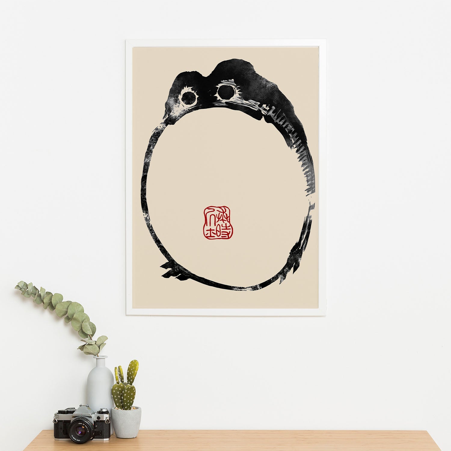 Wes Co Gallery Poster Matsumoto Hoji's Frog Round 16 x 20" Home Goods - Artist Edge to edge Art Print