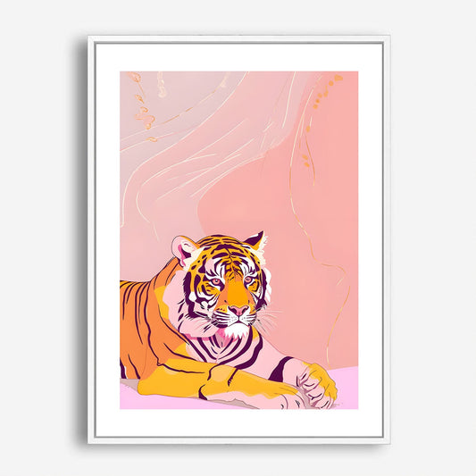 Wes Co Gallery Poster Dreamlike Pastel Tiger 5 x 7" Home Goods - Animal Border or edge to edge Art Print